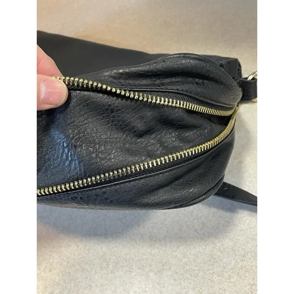 Moda Luxe Women’s Black Faux Leather Crossbody Bag Shoulder Bag Purse